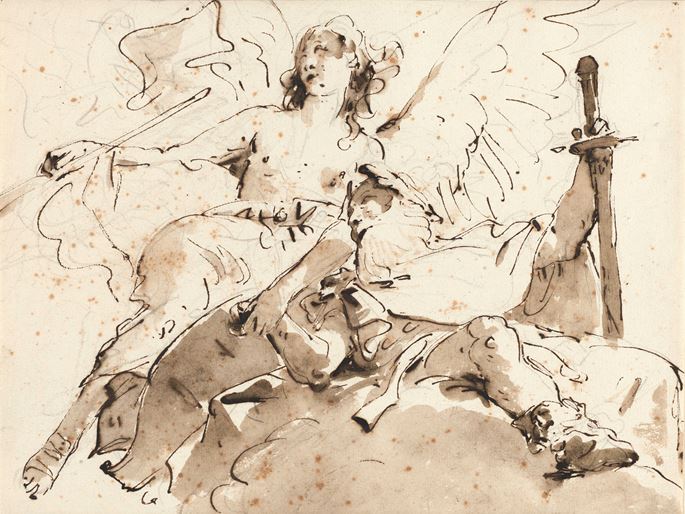 Giovanni Battista Tiepolo - Allegorical Figures of Valour and Fame: The Apotheosis of a Warrior | MasterArt